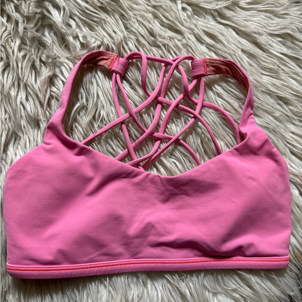 Lululemon Free to be wild bra size 6 lightly padded miami pink - Picture 5 of 9
